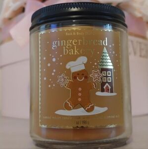 🎄FIRM! NWT BATH AND BODY WORKS GINGERBREAD BAKERY SINGLE WICK CANDLE (LIMITED E